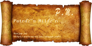 Petrás Milán névjegykártya